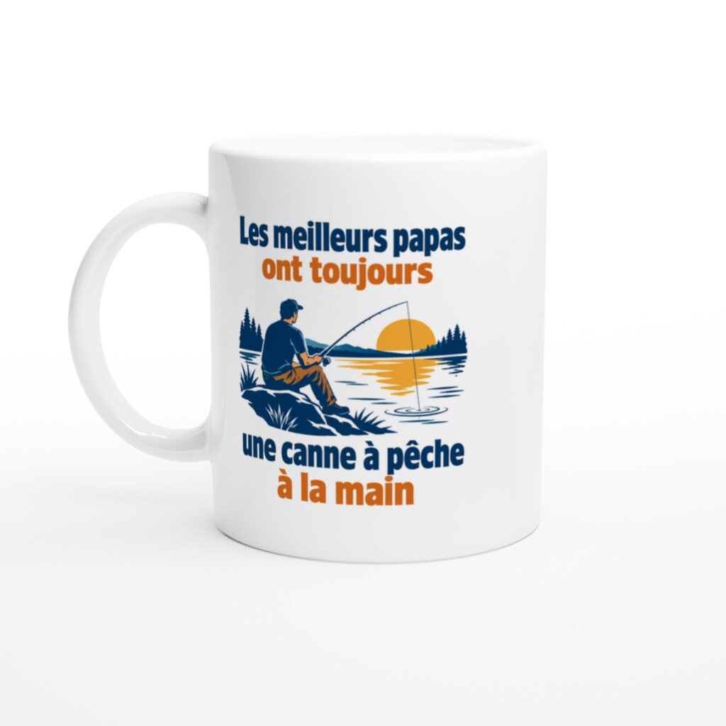 Mug rigolo les Meilleurs Papas Ont Toujours une Canne à Pêche à la Main